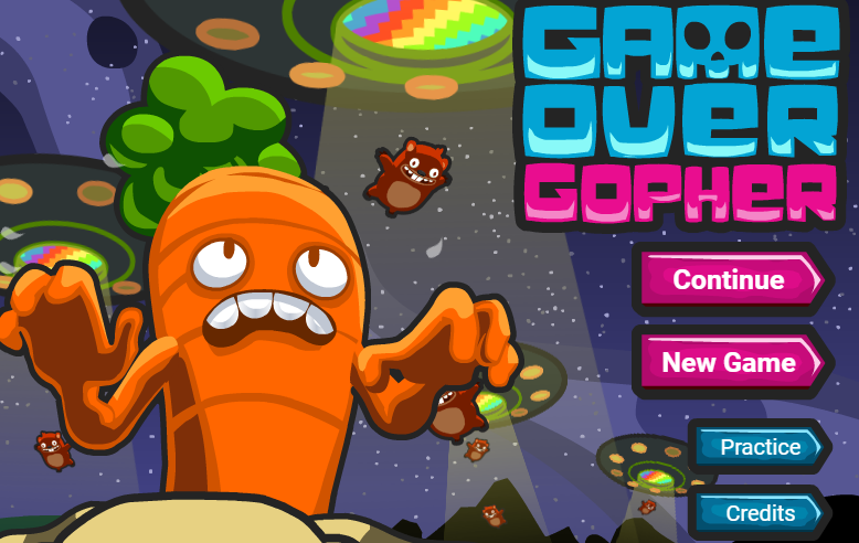 Game Over Gopher title screen.